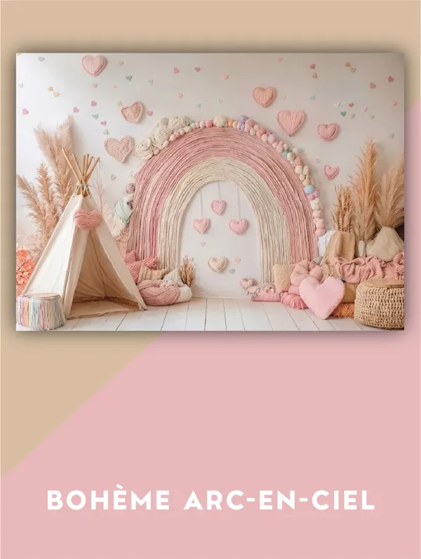 Boheme arc en ciel · Fonds, dressing du studio de Julie Dugardin Photographe